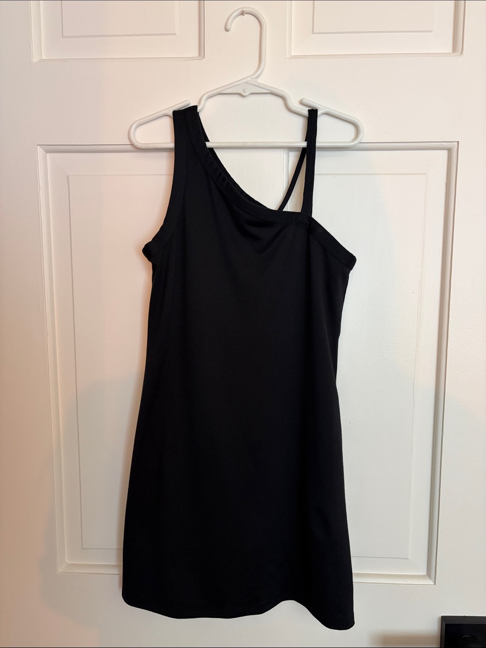 all in motion Black One-Shoulder Kids Dress